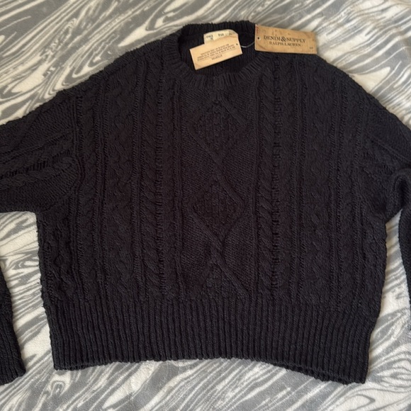 NWT Denim & Supply Ralph Lauren Black Cowl Neck Sweater - Picture 2 of 4
